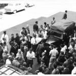 Mugwump the vintage Austin car departing Cape Town